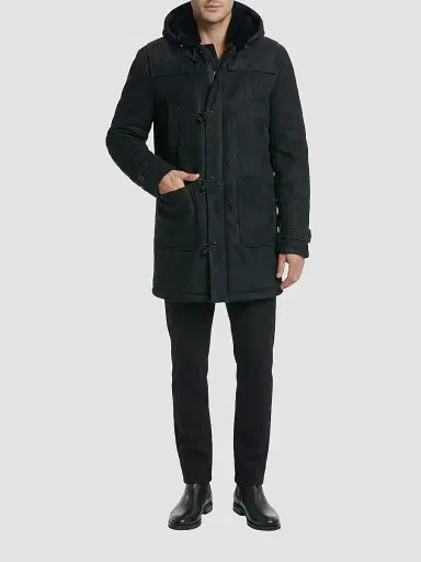 Gorski Men's Embossed Merino Shearling Lamb Jacket - Black | Thumbnail 2 Gorski Men's Embossed Merino Shearling Lamb Jacket - Black | Thumbnail 2