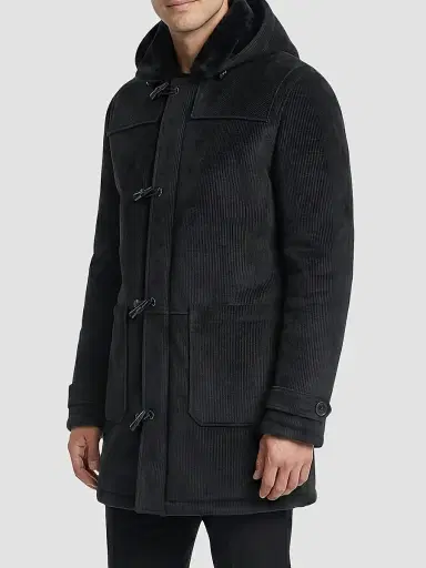 Gorski Men's Embossed Merino Shearling Lamb Jacket - Black | Thumbnail 4 Gorski Men's Embossed Merino Shearling Lamb Jacket - Black | Thumbnail 4