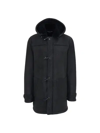 Gorski Men's Embossed Merino Shearling Lamb Jacket - Black | Thumbnail 1 Gorski Men's Embossed Merino Shearling Lamb Jacket - Black | Thumbnail 1
