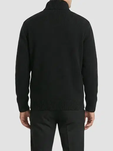 Gorski Men's Knit Jacket with Detachable Select Shearling Lamb Collar - Black | Thumbnail 5 Gorski Men's Knit Jacket with Detachable Select Shearling Lamb Collar - Black | Thumbnail 5