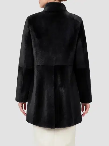 Gorski Women's Merino Lamb Stroller Coat - Black - Size XL | Thumbnail 5 Gorski Women's Merino Lamb Stroller Coat - Black - Size XL | Thumbnail 5