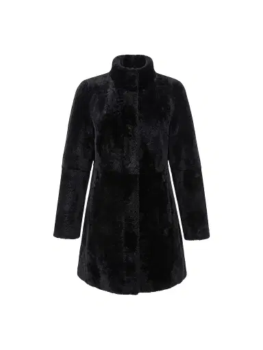 Gorski Women's Merino Lamb Stroller Coat - Black - Size XL | Thumbnail 1 Gorski Women's Merino Lamb Stroller Coat - Black - Size XL | Thumbnail 1