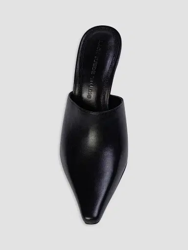 Black Suede Studio Women's Mesa 80MM Mules - Black Leather - Size 12 | Thumbnail 4 Black Suede Studio Women's Mesa 80MM Mules - Black Leather - Size 12 | Thumbnail 4