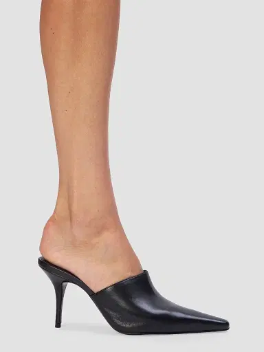 Black Suede Studio Women's Mesa 80MM Mules - Black Leather - Size 12 | Thumbnail 5 Black Suede Studio Women's Mesa 80MM Mules - Black Leather - Size 12 | Thumbnail 5