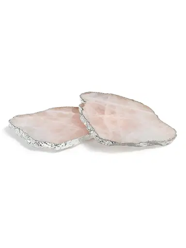 Anna New York Two-Piece Kivita Rose Quartz Coasters | Thumbnail 1 Anna New York Two-Piece Kivita Rose Quartz Coasters | Thumbnail 1