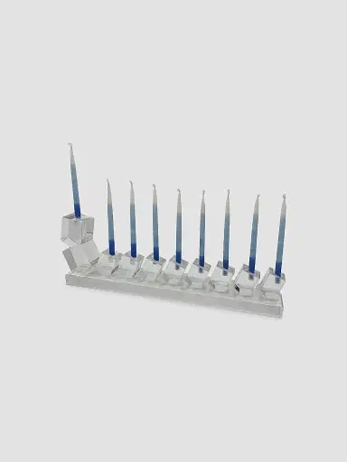 Tizo Crystal Glass Dreidel Menorah | Thumbnail 2 Tizo Crystal Glass Dreidel Menorah | Thumbnail 2