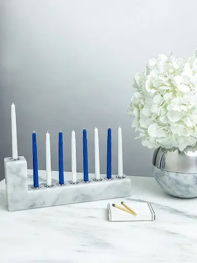 Anna New York Brillante Marble & Stainless Steel Menorah | Thumbnail 2 Anna New York Brillante Marble & Stainless Steel Menorah | Thumbnail 2