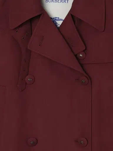 Burberry Women's Mayfair Wool Cropped Trench Jacket - Vineyard Red | Thumbnail 5 Burberry Women's Mayfair Wool Cropped Trench Jacket - Vineyard Red | Thumbnail 5