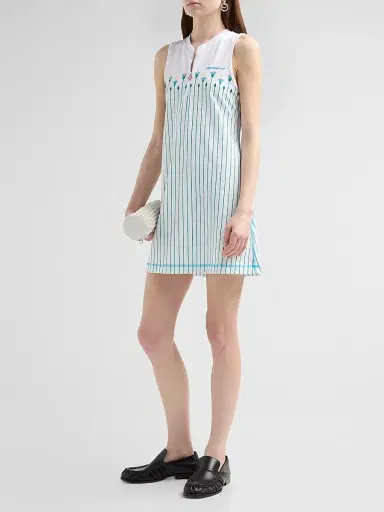 Casablanca Women's Floral Stripe Tennis Mini Dress - Sporty Floral Stripe - Size XL | Thumbnail 4 Casablanca Women's Floral Stripe Tennis Mini Dress - Sporty Floral Stripe - Size XL | Thumbnail 4