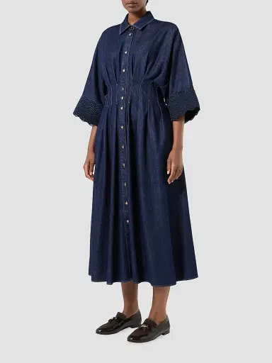 Marina Rinaldi Women's Denim Shirt Dress - Midnight Blue | Thumbnail 3 Marina Rinaldi Women's Denim Shirt Dress - Midnight Blue | Thumbnail 3