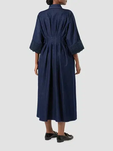 Marina Rinaldi Women's Denim Shirt Dress - Midnight Blue | Thumbnail 4 Marina Rinaldi Women's Denim Shirt Dress - Midnight Blue | Thumbnail 4