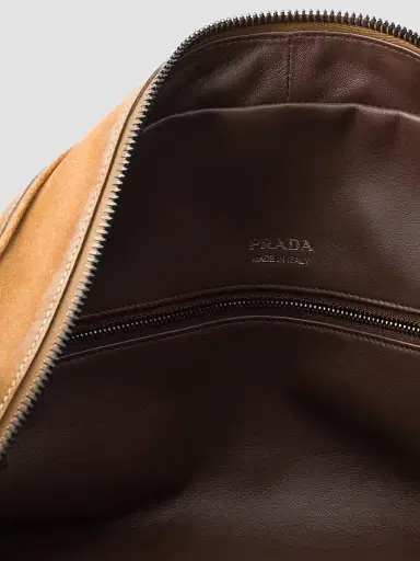 Prada Men's Suede Duffle Bag - Brown | Thumbnail 8 Prada Men's Suede Duffle Bag - Brown | Thumbnail 8