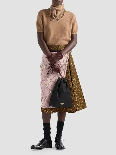 Prada Women's Short-Sleeved Cashmere Sweater - Brown | Thumbnail 2 Prada Women's Short-Sleeved Cashmere Sweater - Brown | Thumbnail 2