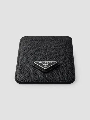 Prada Men's Saffiano Leather Card Holder - Black | Thumbnail 2 Prada Men's Saffiano Leather Card Holder - Black | Thumbnail 2