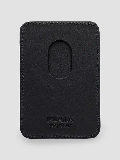 Prada Men's Saffiano Leather Card Holder - Black | Thumbnail 3 Prada Men's Saffiano Leather Card Holder - Black | Thumbnail 3