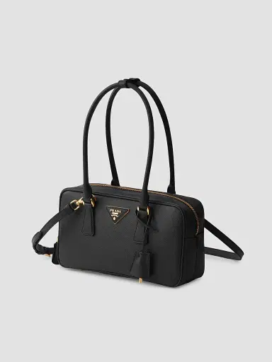 Prada Women's Saffiano Leather Top Handle Bag - Black | Thumbnail 2 Prada Women's Saffiano Leather Top Handle Bag - Black | Thumbnail 2