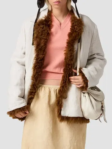 Miu Miu Women's V-Neck Wool Cardigan - Pink | Thumbnail 3 Miu Miu Women's V-Neck Wool Cardigan - Pink | Thumbnail 3