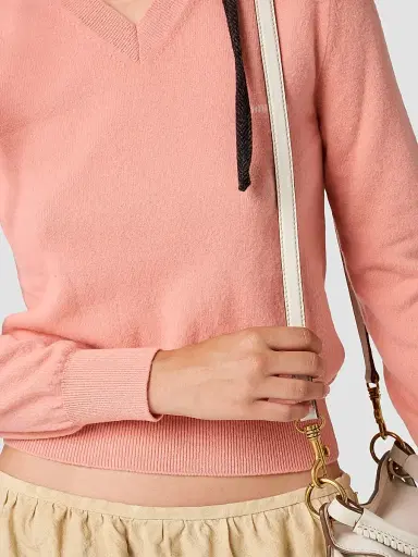 Miu Miu Women's V-Neck Wool Cardigan - Pink | Thumbnail 7 Miu Miu Women's V-Neck Wool Cardigan - Pink | Thumbnail 7