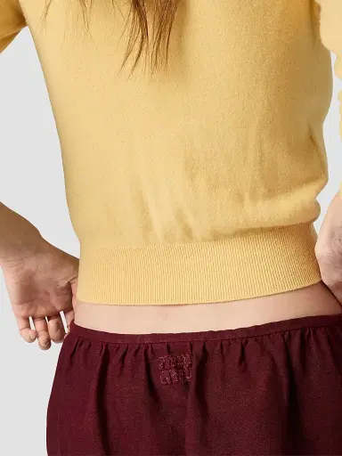 Miu Miu Women's V-Neck Wool Cardigan - Yellow | Thumbnail 5 Miu Miu Women's V-Neck Wool Cardigan - Yellow | Thumbnail 5