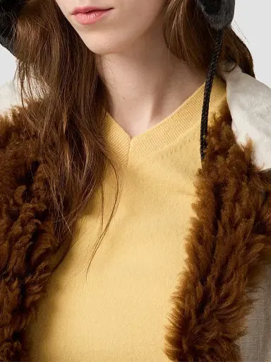 Miu Miu Women's V-Neck Wool Cardigan - Yellow | Thumbnail 6 Miu Miu Women's V-Neck Wool Cardigan - Yellow | Thumbnail 6