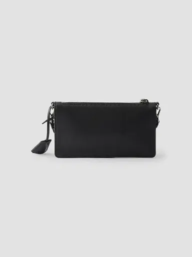 Prada Men's Antiqued Leather Pouch - Black | Thumbnail 4 Prada Men's Antiqued Leather Pouch - Black | Thumbnail 4