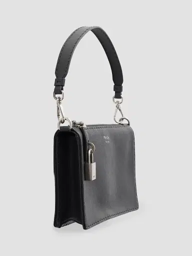 Prada Men's Antiqued Leather Pouch - Black | Thumbnail 7 Prada Men's Antiqued Leather Pouch - Black | Thumbnail 7