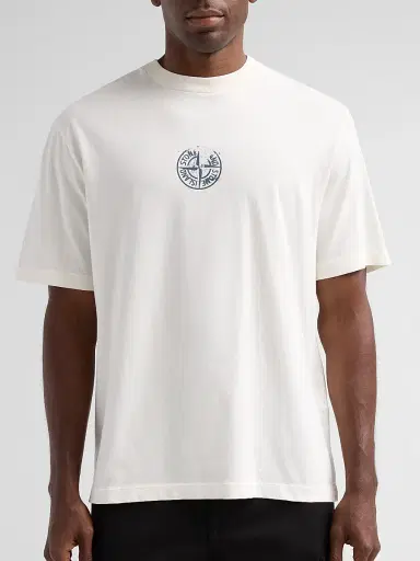Stone Island Men's Logo Cotton Crewneck T-Shirt - | Thumbnail 5 Stone Island Men's Logo Cotton Crewneck T-Shirt - | Thumbnail 5
