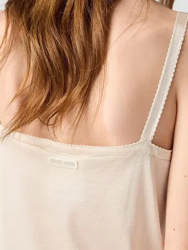 Miu Miu Women's Silk Mini-Dress - Beige | Thumbnail 7 Miu Miu Women's Silk Mini-Dress - Beige | Thumbnail 7