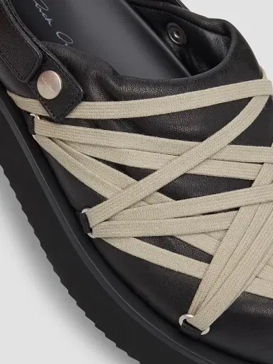 Rick Owens Women's Padded Leather Megalace Platform Mules - Black Pearl | Thumbnail 3 Rick Owens Women's Padded Leather Megalace Platform Mules - Black Pearl | Thumbnail 3