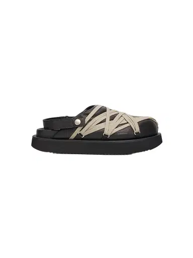 Rick Owens Women's Padded Leather Megalace Platform Mules - Black Pearl | Thumbnail 1 Rick Owens Women's Padded Leather Megalace Platform Mules - Black Pearl | Thumbnail 1