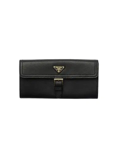 Prada Women's Nappa Leather Wallet - Black | Thumbnail 1 Prada Women's Nappa Leather Wallet - Black | Thumbnail 1