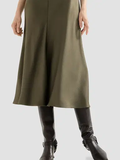 Brunello Cucinelli Women's Satin Cady Flared Dress | Thumbnail 5 Brunello Cucinelli Women's Satin Cady Flared Dress | Thumbnail 5