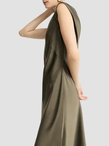 Brunello Cucinelli Women's Satin Cady Flared Dress | Thumbnail 6 Brunello Cucinelli Women's Satin Cady Flared Dress | Thumbnail 6