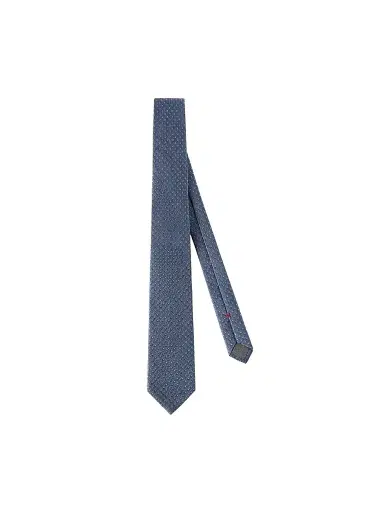 Brunello Cucinelli Men's Silk Tie with Geometric Pattern | Thumbnail 1 Brunello Cucinelli Men's Silk Tie with Geometric Pattern | Thumbnail 1