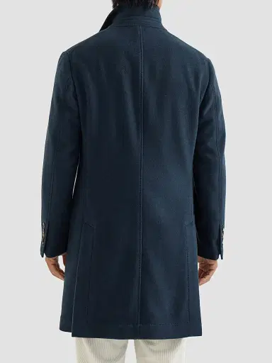 Brunello Cucinelli Men's Lightweight Water-Resistant Cashmere Coat with Double Vents | Thumbnail 4 Brunello Cucinelli Men's Lightweight Water-Resistant Cashmere Coat with Double Vents | Thumbnail 4