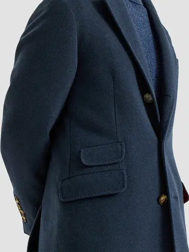 Brunello Cucinelli Men's Lightweight Water-Resistant Cashmere Coat with Double Vents | Thumbnail 6 Brunello Cucinelli Men's Lightweight Water-Resistant Cashmere Coat with Double Vents | Thumbnail 6
