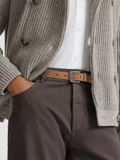 Brunello Cucinelli Men's Reversed Leather Belt | Thumbnail 2 Brunello Cucinelli Men's Reversed Leather Belt | Thumbnail 2