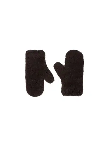 Max Mara Women's Mittens in Alpaca and Wool Teddy Fabric - Brown | Thumbnail 1 Max Mara Women's Mittens in Alpaca and Wool Teddy Fabric - Brown | Thumbnail 1