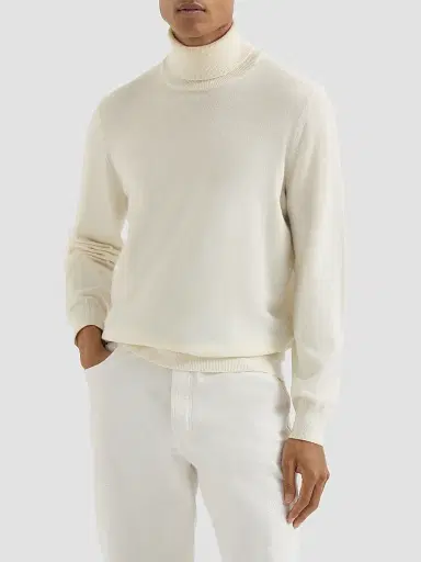 Brunello Cucinelli Men's Cashmere Turtleneck Sweater | Thumbnail 3 Brunello Cucinelli Men's Cashmere Turtleneck Sweater | Thumbnail 3