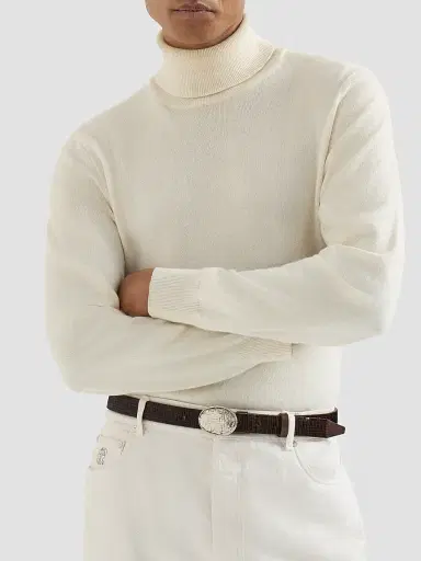 Brunello Cucinelli Men's Cashmere Turtleneck Sweater | Thumbnail 5 Brunello Cucinelli Men's Cashmere Turtleneck Sweater | Thumbnail 5