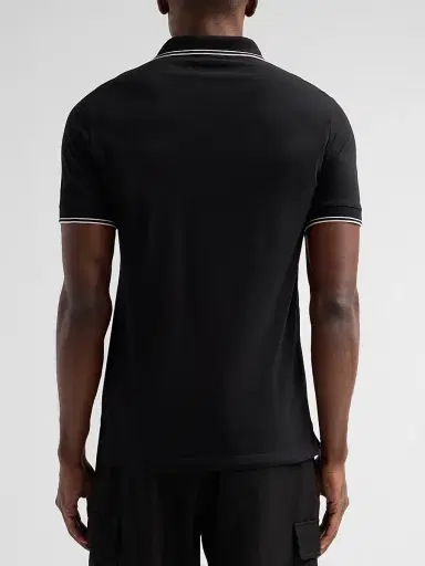 Stone Island Men's Stretch Cotton Pique Polo Shirt - Black | Thumbnail 3 Stone Island Men's Stretch Cotton Pique Polo Shirt - Black | Thumbnail 3