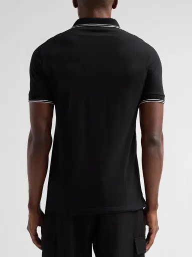 Stone Island Men's Stretch Cotton Pique Polo Shirt - Black | Thumbnail 5 Stone Island Men's Stretch Cotton Pique Polo Shirt - Black | Thumbnail 5