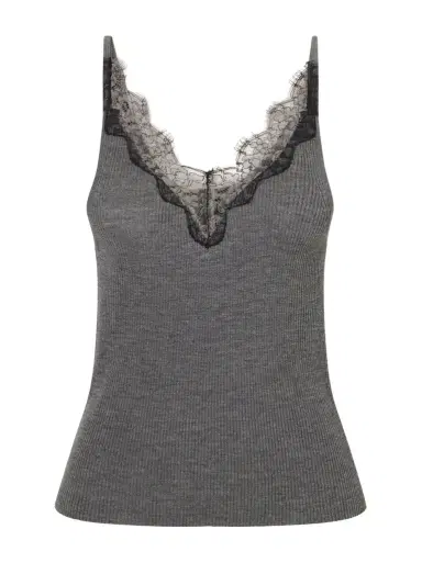 Nili Lotan Aronia lace-trimmed ribbed silk-jersey tank | Thumbnail 1 Nili Lotan Aronia lace-trimmed ribbed silk-jersey tank | Thumbnail 1