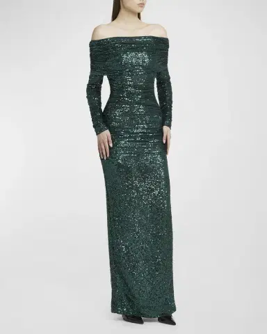Dolce & Gabbana Sequin Off-Shoulder Column Gown | Thumbnail 3 Dolce & Gabbana Sequin Off-Shoulder Column Gown | Thumbnail 3
