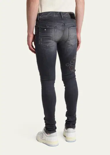 AMIRI Men's Hollywood Studded Stretch Skinny Jeans | Thumbnail 3 AMIRI Men's Hollywood Studded Stretch Skinny Jeans | Thumbnail 3