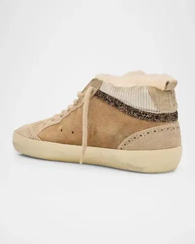Golden Goose Mid Star Shearling-Lined Suede Wing-Tip Sneakers | Thumbnail 4 Golden Goose Mid Star Shearling-Lined Suede Wing-Tip Sneakers | Thumbnail 4
