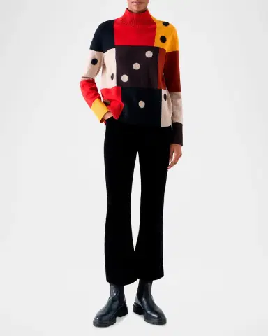Akris punto Dice Intarsia Colorblock Wool-Cashmere Sweater | Thumbnail 2 Akris punto Dice Intarsia Colorblock Wool-Cashmere Sweater | Thumbnail 2
