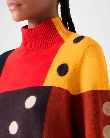 Akris punto Dice Intarsia Colorblock Wool-Cashmere Sweater | Thumbnail 5 Akris punto Dice Intarsia Colorblock Wool-Cashmere Sweater | Thumbnail 5