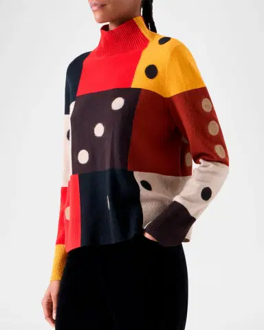 Akris punto Dice Intarsia Colorblock Wool-Cashmere Sweater | Thumbnail 6 Akris punto Dice Intarsia Colorblock Wool-Cashmere Sweater | Thumbnail 6