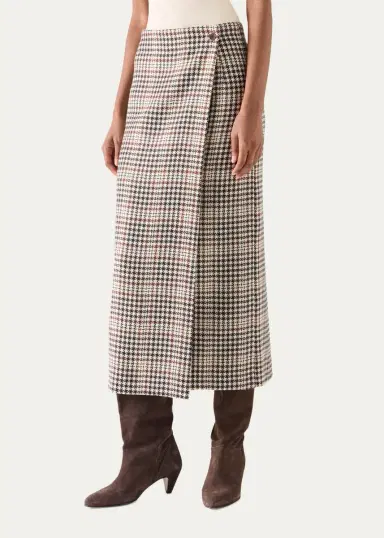 Akris punto Houndstooth Check Midi Wrap Skirt | Thumbnail 4 Akris punto Houndstooth Check Midi Wrap Skirt | Thumbnail 4